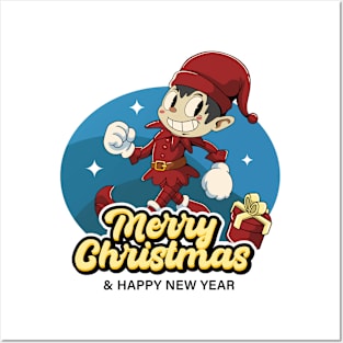 Cute Elf Merry Christmas Posters and Art